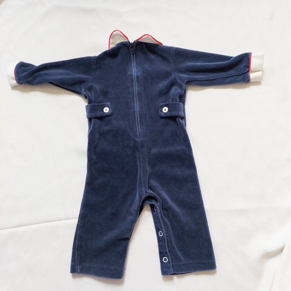 Thomas 3M-6M Blue Romper Collared Snow Ski Duck Applique Vintage - Picture 5 of 5